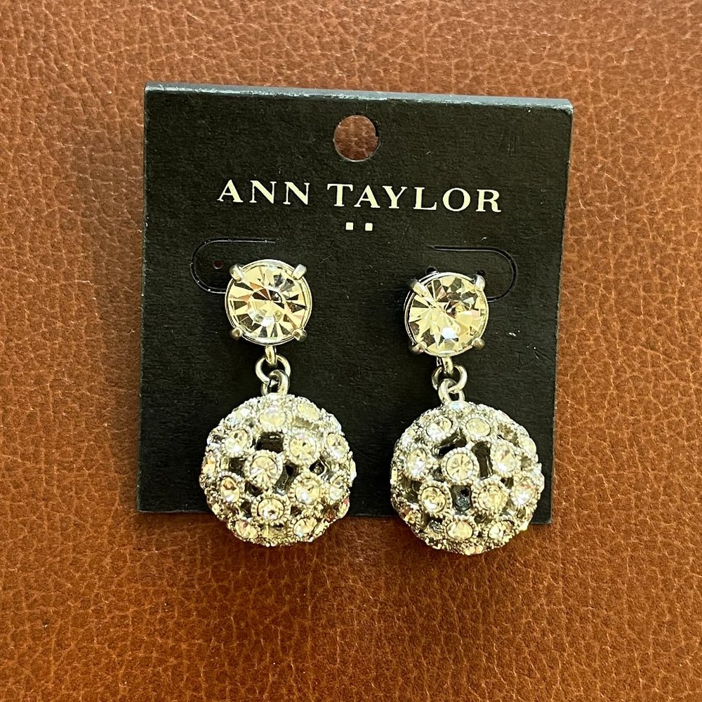 Ann Taylor Rhinestone Ball Drop Earrings